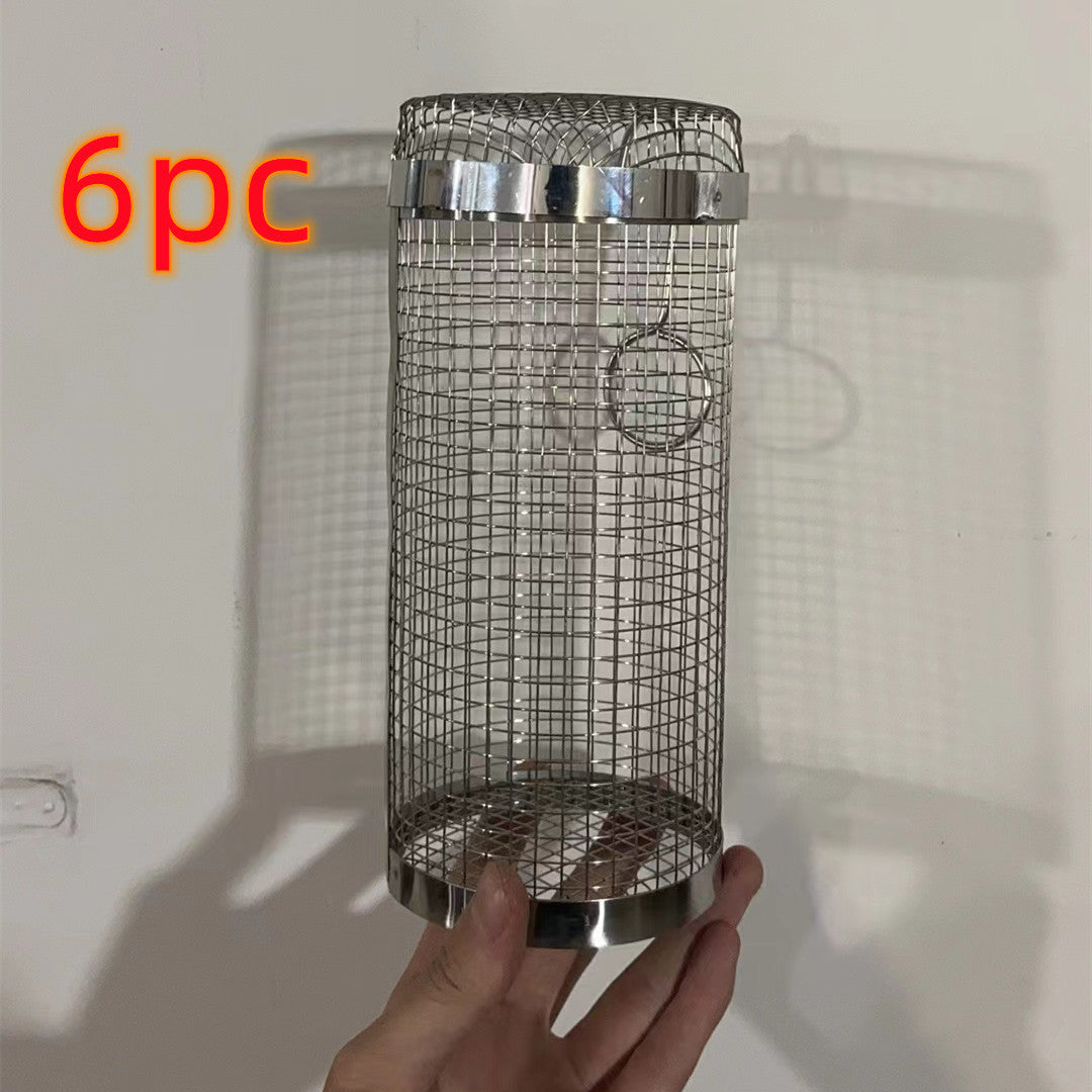 Portable Rolling BBQ Grilling Metal Basket