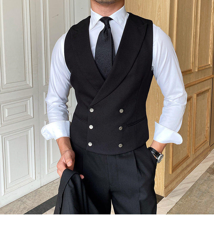Slim Fit Versatile Fashion Double Breasted Vest