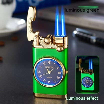 New Lighter With Electric Watch Rocker Arm Automatic Ignition Straight Blue Flame Lighter