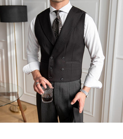Autumn Men's Double Breasted Slim Fit Plus-sized Vest