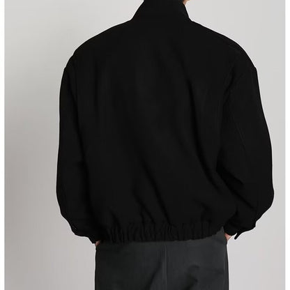 Men's Business Shirt Stand Collar Jacket Woolen Coat