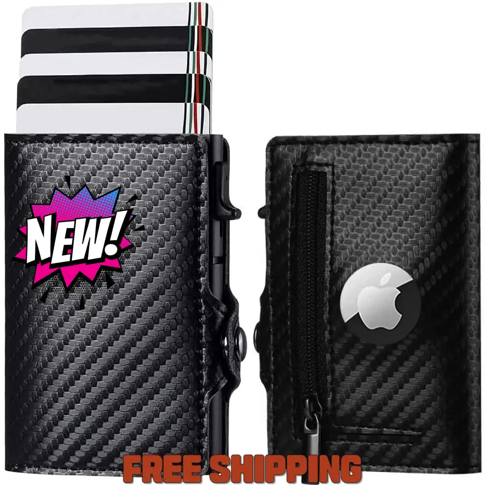 2 - In - 1 Wallet And Card Holder - Cross - Border New Three - Fold Men’s Wallet Leather Carbon