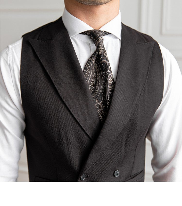 Autumn Men's Double Breasted Slim Fit Plus-sized Vest