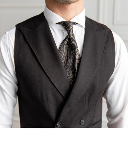 Autumn Men's Double Breasted Slim Fit Plus-sized Vest