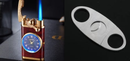 New Lighter With Electric Watch Rocker Arm Automatic Ignition Straight Blue Flame Lighter