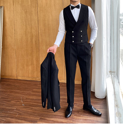 Slim Fit Versatile Fashion Double Breasted Vest