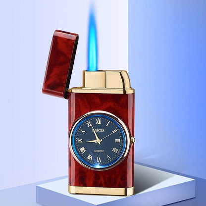 New Lighter With Electric Watch Rocker Arm Automatic Ignition Straight Blue Flame Lighter