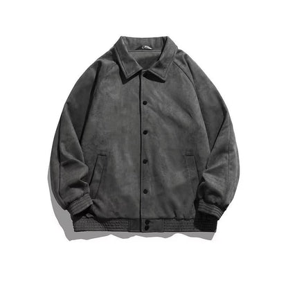 Suede Baseball Jacket Men's Fall Winter Top