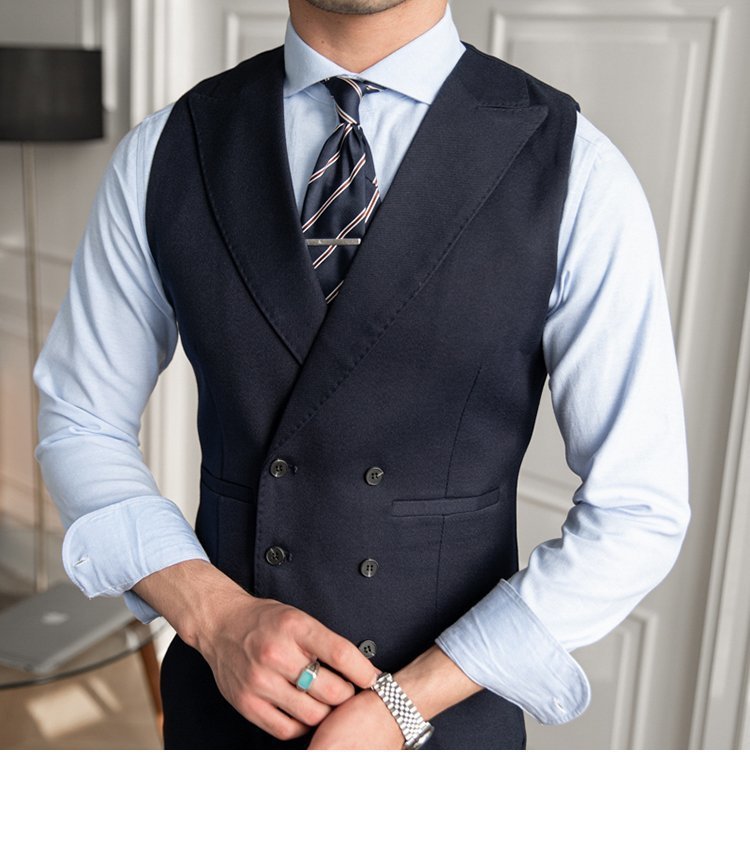 Autumn Men's Double Breasted Slim Fit Plus-sized Vest