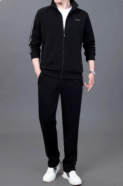 High-End Cotton Sweater Stand Collar Fashion Two-piece Suit