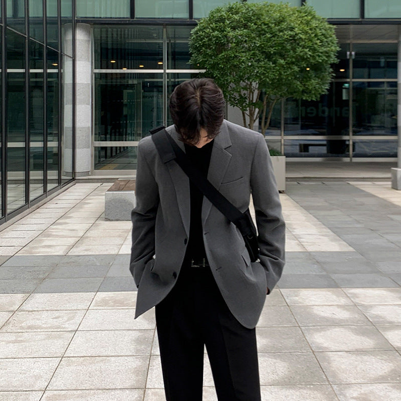 Trendy Casual Gray Small Suit