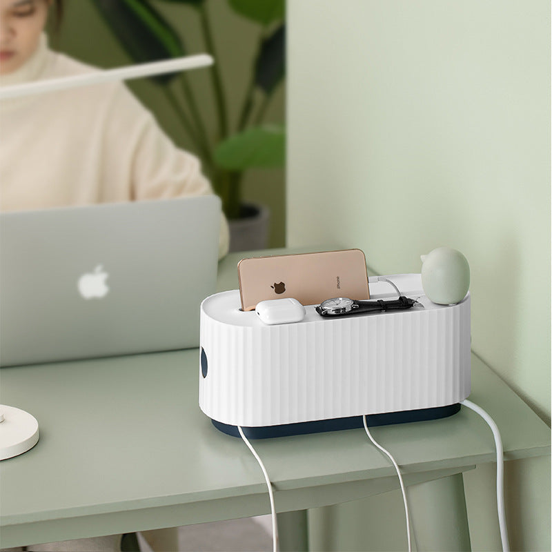 Power Strip Wire Case Cable Storage Box Anti-Dust Charger Socket Organizer