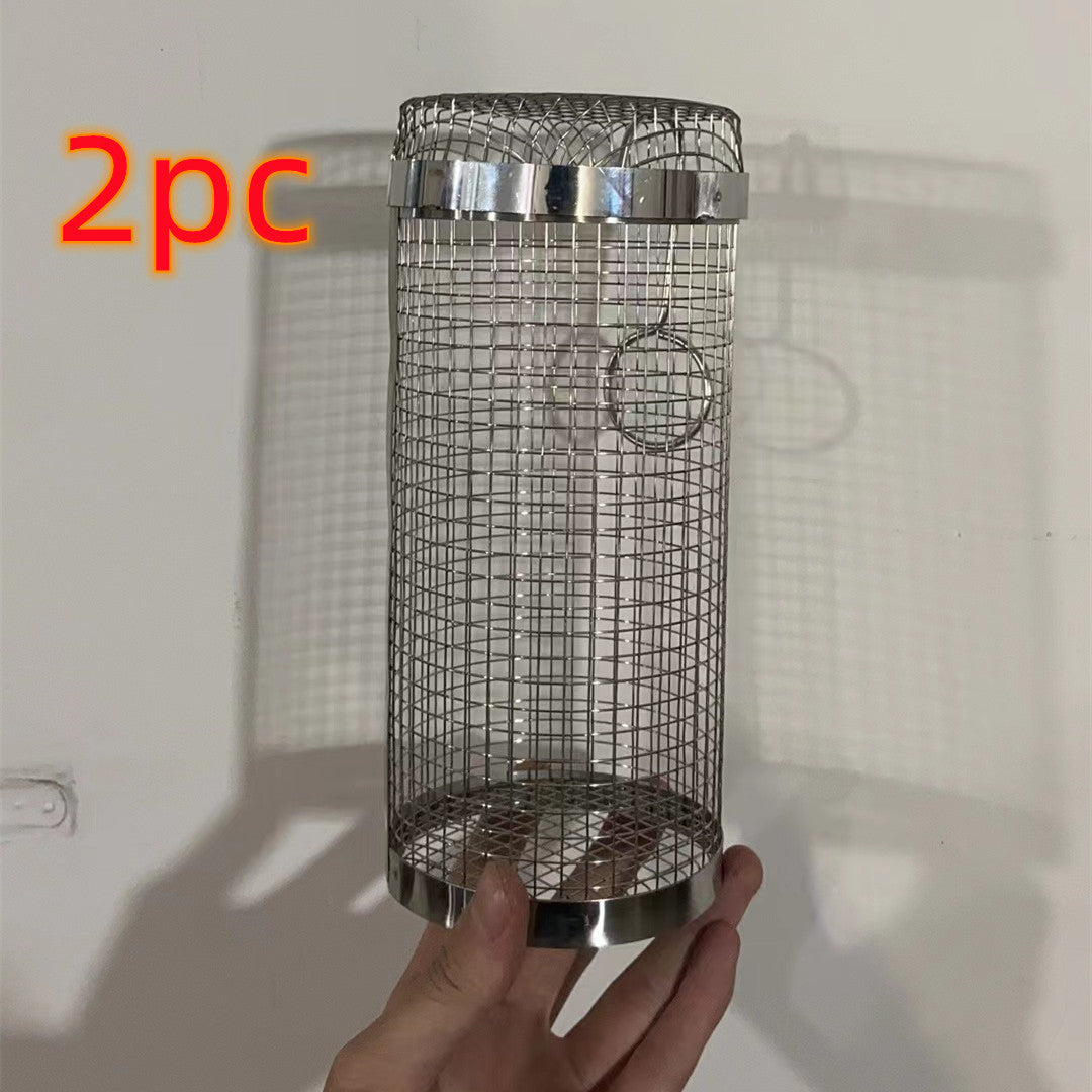 Portable Rolling BBQ Grilling Metal Basket