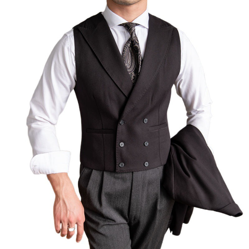 Autumn Men's Double Breasted Slim Fit Plus-sized Vest