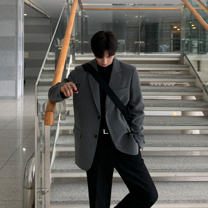 Trendy Casual Gray Small Suit