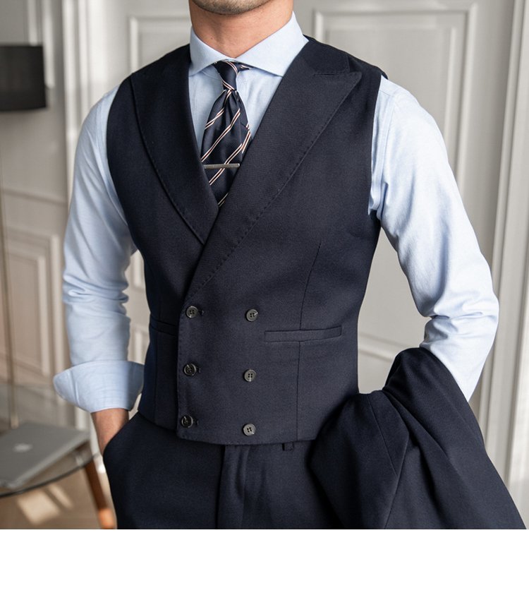Autumn Men's Double Breasted Slim Fit Plus-sized Vest