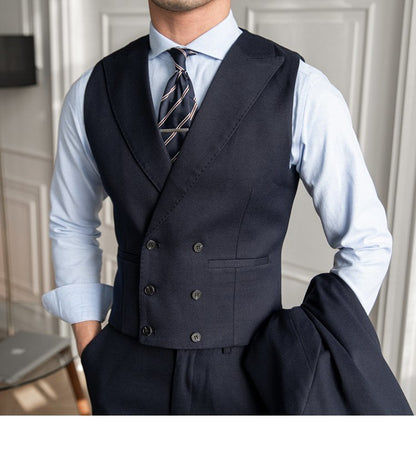 Autumn Men's Double Breasted Slim Fit Plus-sized Vest