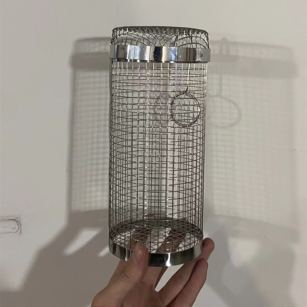 Portable Rolling BBQ Grilling Metal Basket