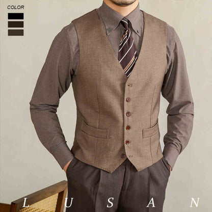 Retro Italian V-Neck Suit Vest