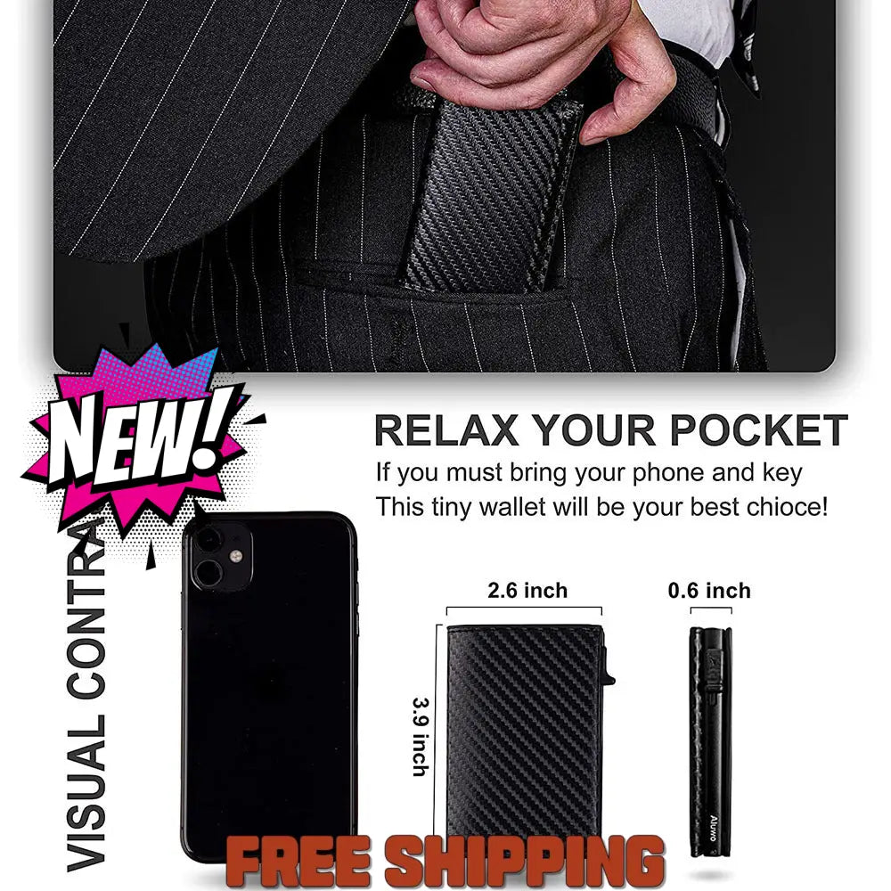 Airtag Card Bag Anti - Theft Swipe Card Bag Multi - Functional Business Leather Wallet For Men