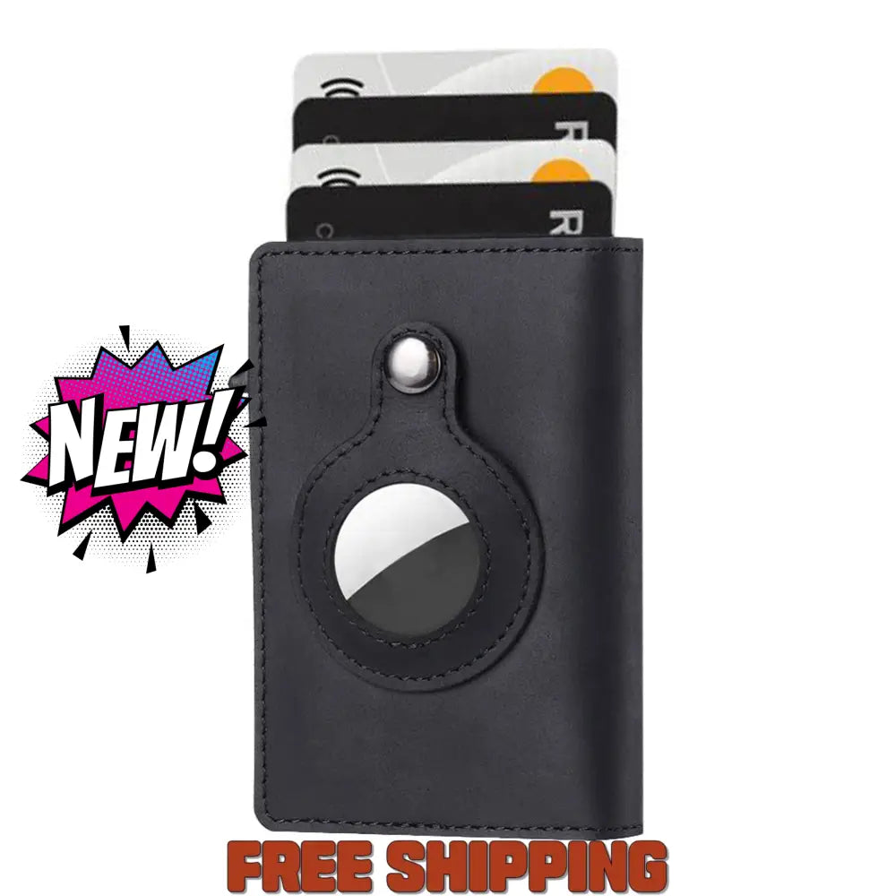 Airtag Card Bag Anti - Theft Swipe Card Bag Multi - Functional Business Leather Wallet For Men