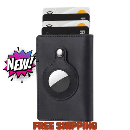 Airtag Card Bag Anti - Theft Swipe Card Bag Multi - Functional Business Leather Wallet For Men