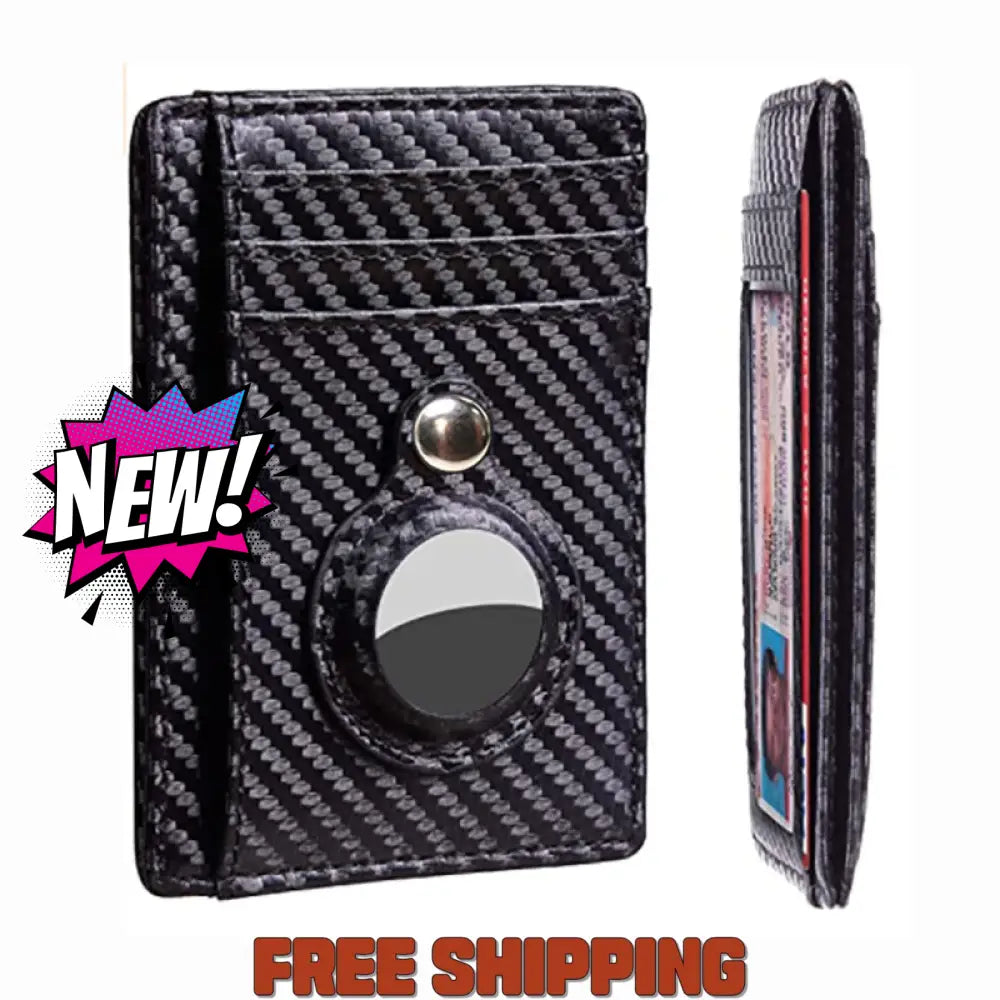 Airtag Card Bag Anti - Theft Swipe Card Bag Multi - Functional Business Leather Wallet For Men Clip