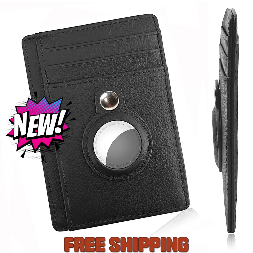 Airtag Card Bag Anti - Theft Swipe Card Bag Multi - Functional Business Leather Wallet For Men