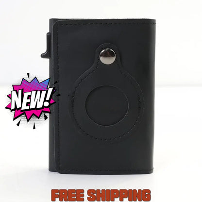 Airtag Card Bag Anti - Theft Swipe Card Bag Multi - Functional Business Leather Wallet For Men Pu