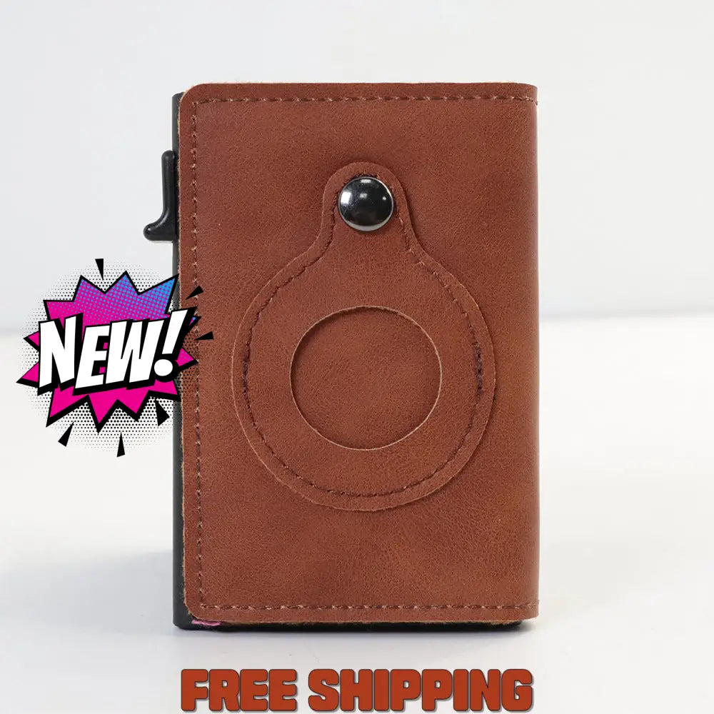 Airtag Card Bag Anti - Theft Swipe Card Bag Multi - Functional Business Leather Wallet For Men Pu