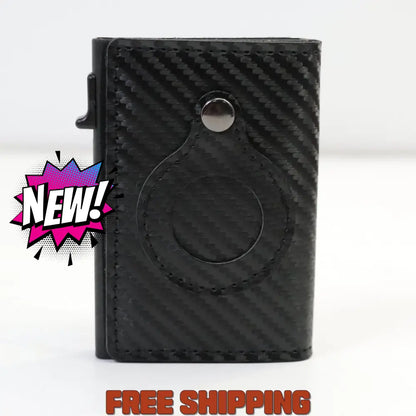 Airtag Card Bag Anti - Theft Swipe Card Bag Multi - Functional Business Leather Wallet For Men Pu