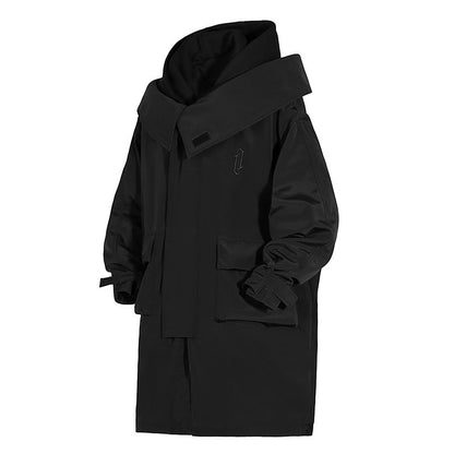 Tooling With Hooded Fake Two Trench Coats Loose