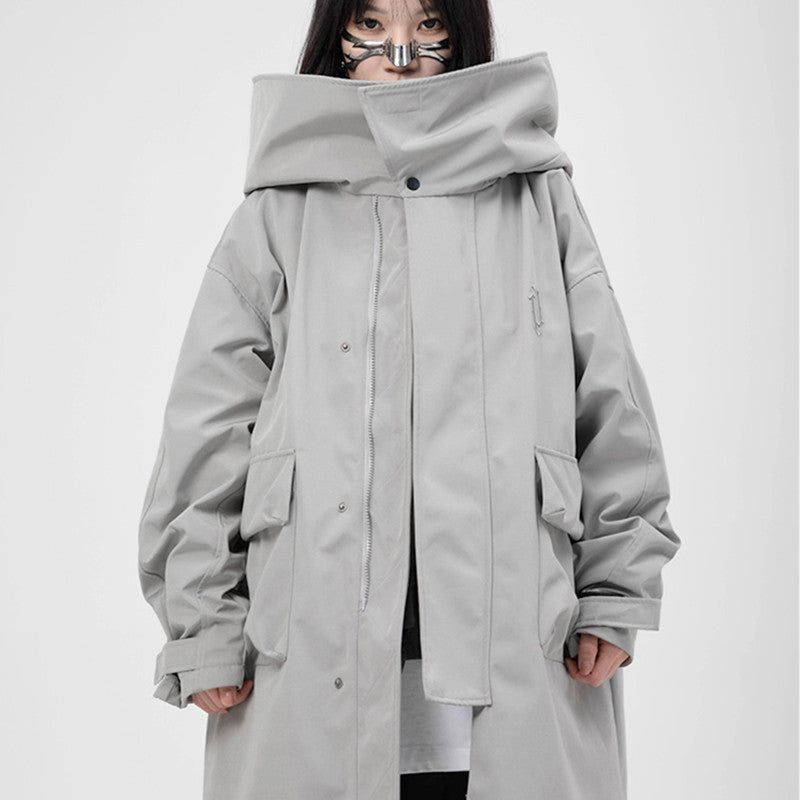 Tooling With Hooded Fake Two Trench Coats Loose