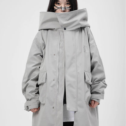 Tooling With Hooded Fake Two Trench Coats Loose