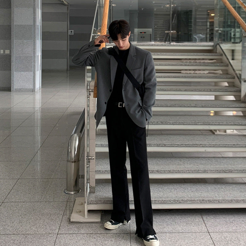 Trendy Casual Gray Small Suit