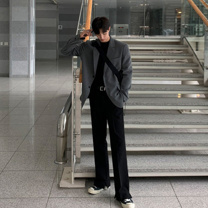 Trendy Casual Gray Small Suit