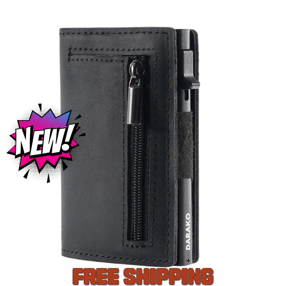 Darako Amazon First Layer Crazy Horse Leather Men’s Wallet Side Push Automatic Pop - Up Aluminum