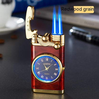 New Lighter With Electric Watch Rocker Arm Automatic Ignition Straight Blue Flame Lighter