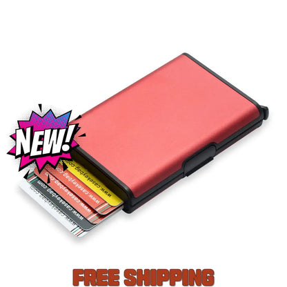 Rfid Aluminum Alloy Automatic Pop - Up Storage Box Coin Banknotes (Three Batches) Black + Red